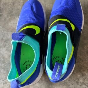 Nike Kids Vibrant Blue and Neon Green Sneakers